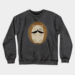 Mustache and Monocle Hedgehog Crewneck Sweatshirt